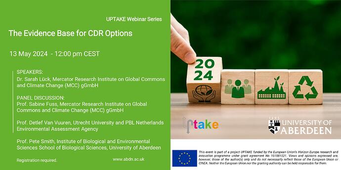 UPTAKE WEBINAR - The Evidence Base for CDR Options